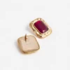 Mottled Gold Red Earrings