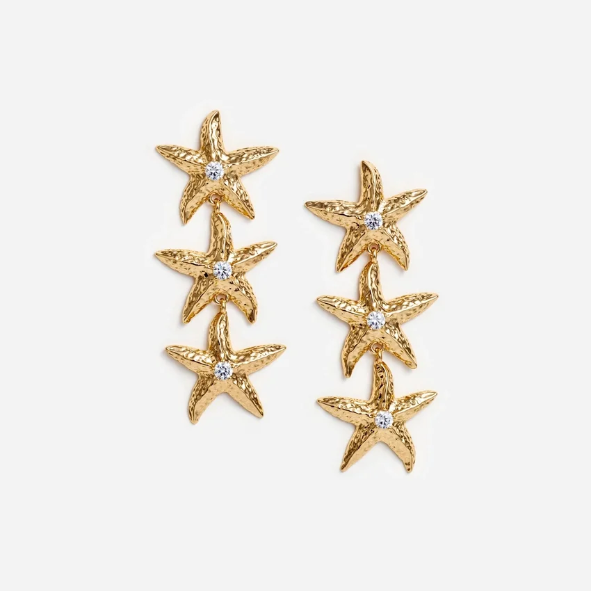 Mottled Gold Sea Star Earrings Mottled Gold Sea Star Earrings