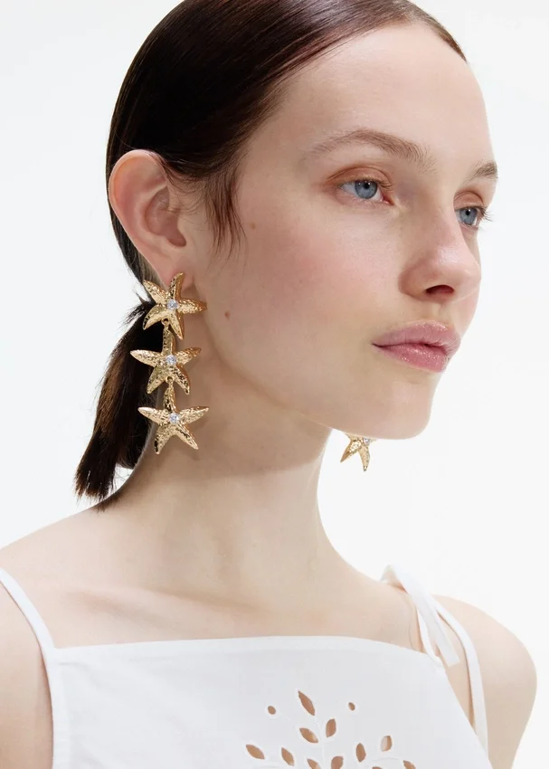 Mottled Gold Sea Star Earrings Mottled Gold Sea Star Earrings