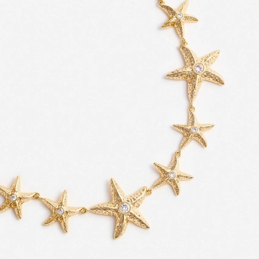 Mottled Gold Sea Star Necklace Mottled Gold Sea Star Necklace