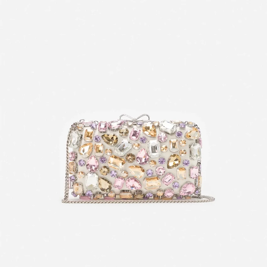 Multi Crystal Embellished Clutch Bag Multi Crystal Embellished Clutch Bag
