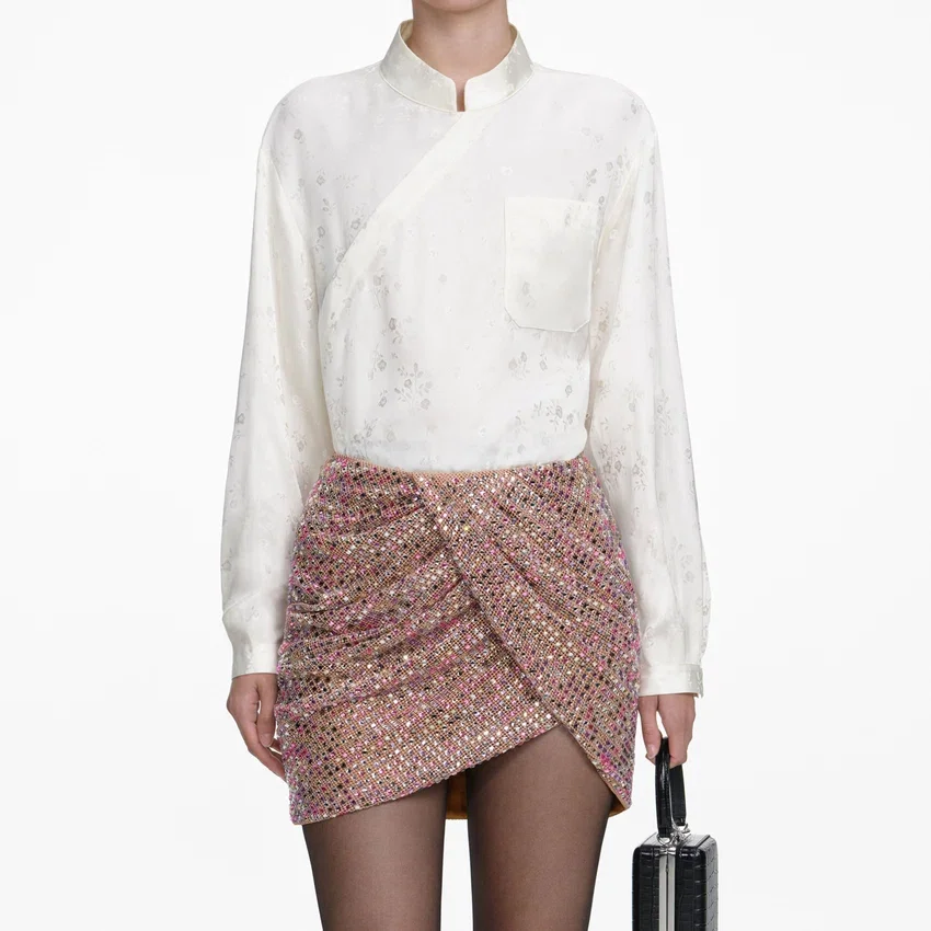 Multi Rhinestone Fishnet Mini Skirt Multi Rhinestone Fishnet Mini Skirt