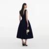 Navy Boucle Midi Dress Navy Boucle Midi Dress
