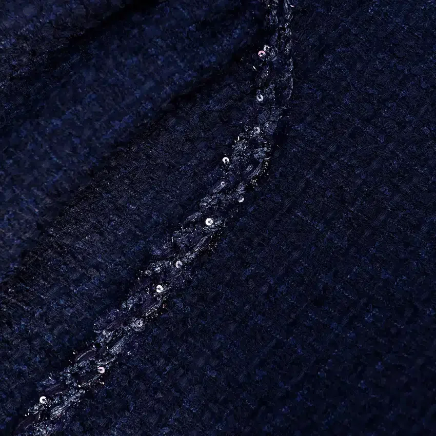 Navy Boucle Midi Dress Navy Boucle Midi Dress