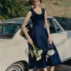 Navy Boucle Midi Dress Navy Boucle Midi Dress