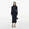 Navy Boucle Tailored Midi Dress Navy Boucle Tailored Midi Dress