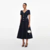 Navy Boucle Tailored Midi Dress Navy Boucle Tailored Midi Dress