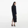 Navy Boucle Tailored Midi Dress Navy Boucle Tailored Midi Dress