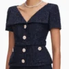 Navy Boucle Tailored Midi Dress Navy Boucle Tailored Midi Dress