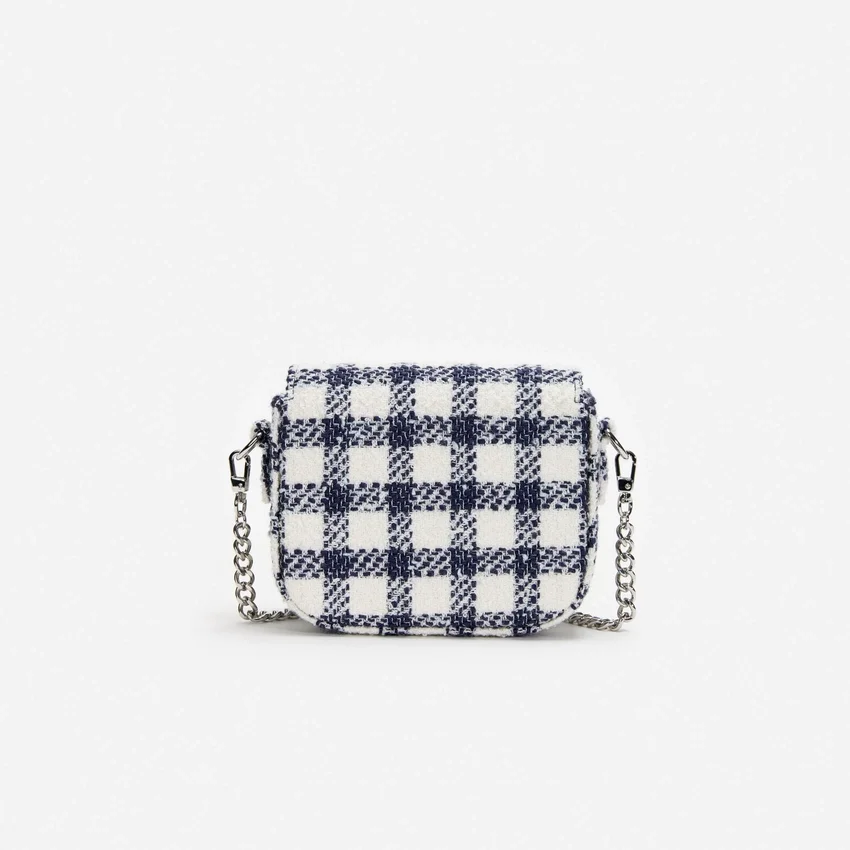 Navy Check Boucle Bag Navy Check Boucle Bag
