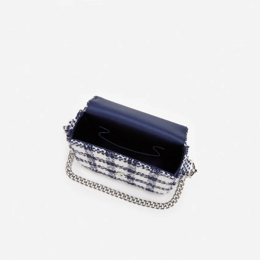 Navy Check Boucle Bag Navy Check Boucle Bag