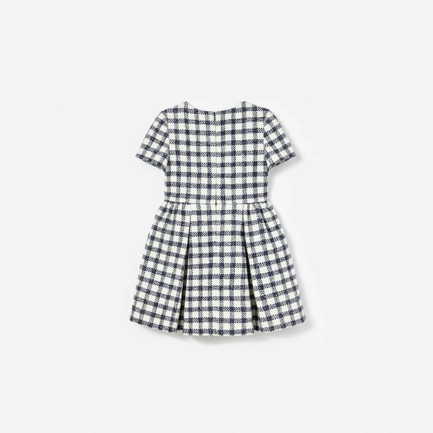 Navy Check Boucle Dress Navy Check Boucle Dress