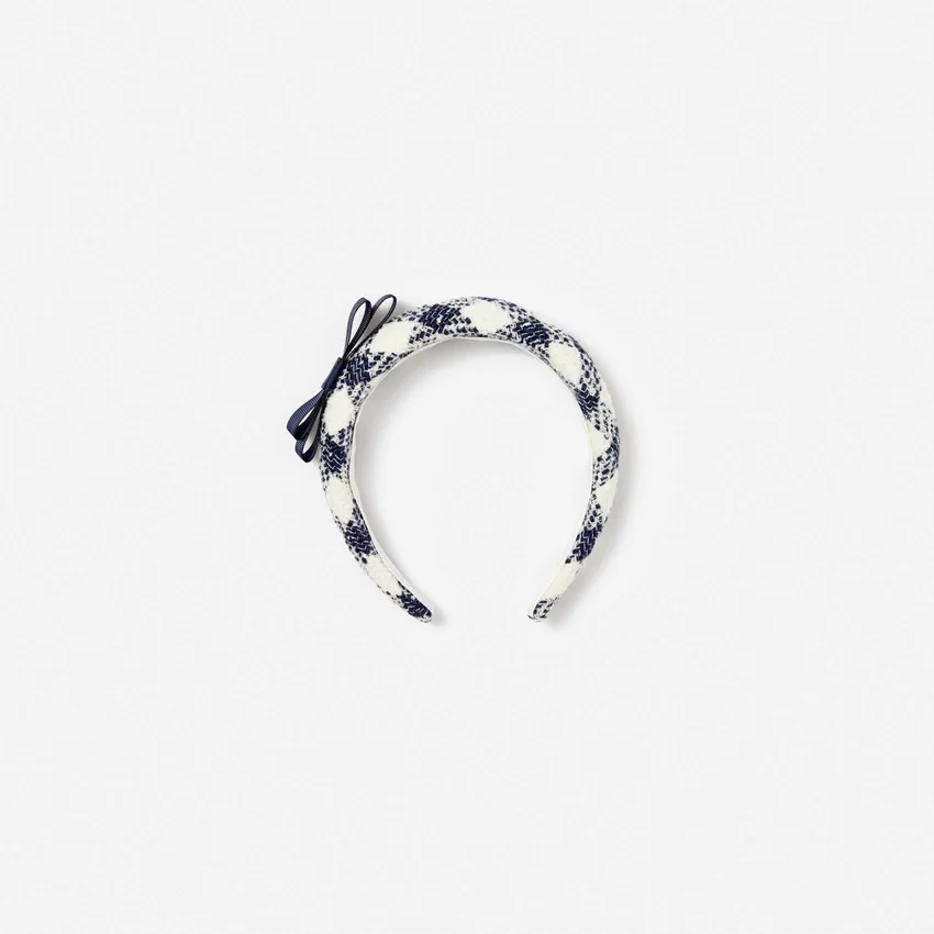 Navy Check Boucle Headband Navy Check Boucle Headband