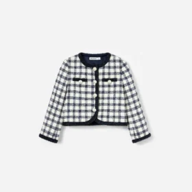 Navy Check Boucle Jacket