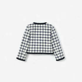 Navy Check Boucle Jacket