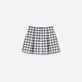 Navy Check Boucle Skirt Navy Check Boucle Skirt