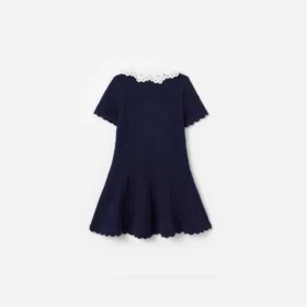 Navy Contrast Collar Knit Dress Navy Contrast Collar Knit Dress