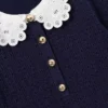 Navy Contrast Collar Knit Dress Navy Contrast Collar Knit Dress