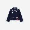 Navy Crochet Knitted Cardigan
