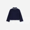Navy Crochet Knitted Cardigan