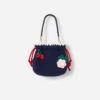 Navy Crochet Pouch Bag Navy Crochet Pouch Bag