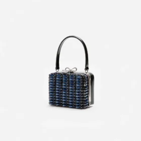 Navy Crystal Micro Bag