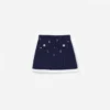 Navy Embellished Knit Skirt