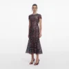 Navy Floral Sequin Midi Dress Navy Floral Sequin Midi Dress