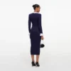 Navy Flower Rib Knit Midi Dress Navy Flower Rib Knit Midi Dress