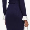 Navy Flower Rib Knit Midi Dress Navy Flower Rib Knit Midi Dress