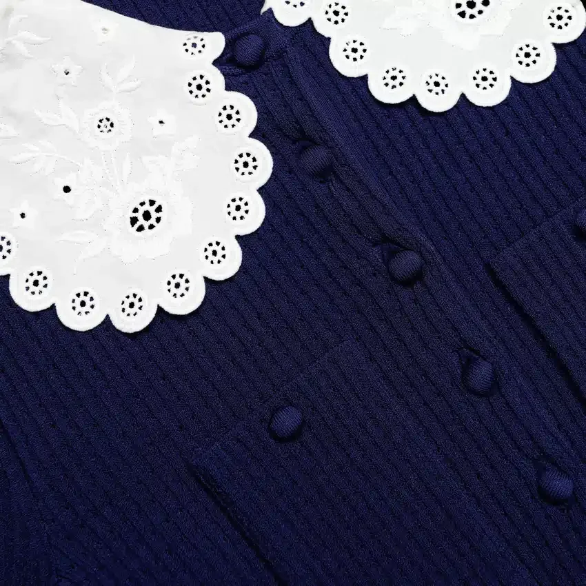 Navy Knit Taffeta Mini Dress Navy Knit Taffeta Mini Dress