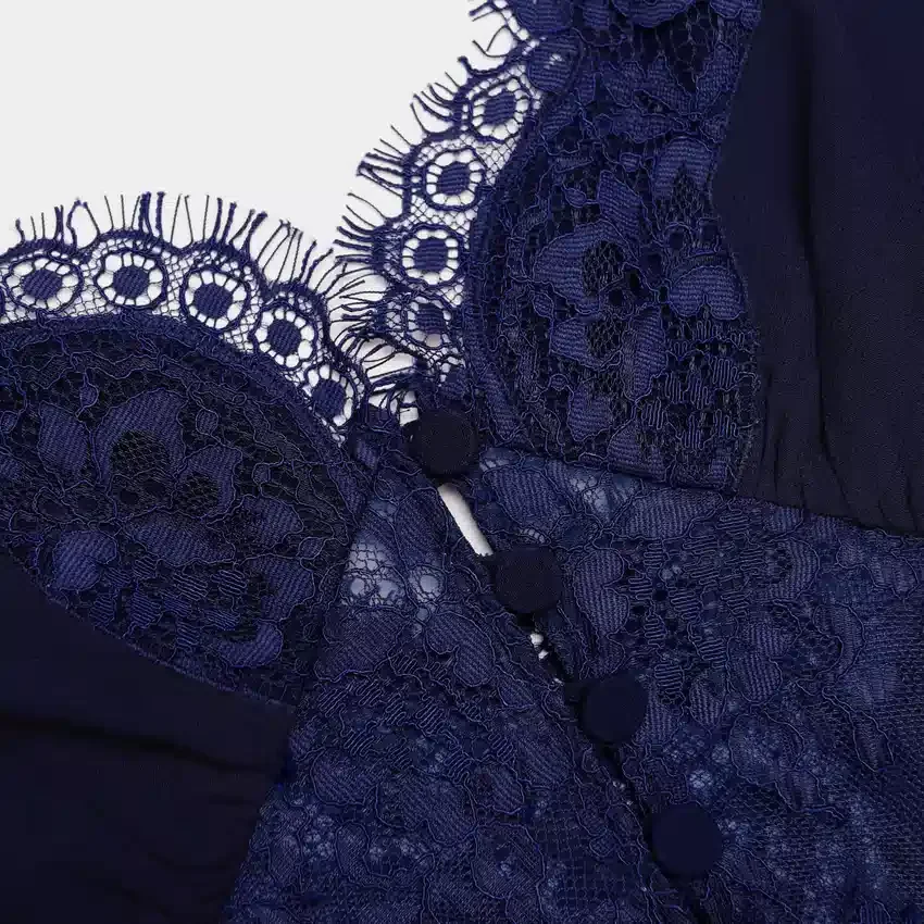 Navy Lace Georgette Maxi Dress Navy Lace Georgette Maxi Dress