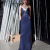 Navy Lace Georgette Maxi Dress Navy Lace Georgette Maxi Dress