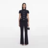 Navy Metallic Boucle Jumpsuit