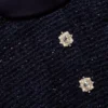 Navy Metallic Boucle Jumpsuit