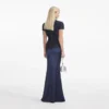 Navy Metallic Boucle Maxi Dress Navy Metallic Boucle Maxi Dress