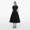 Navy Metallic Boucle Midi Dress Navy Metallic Boucle Midi Dress