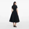 Navy Metallic Boucle Midi Dress Navy Metallic Boucle Midi Dress
