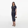 Navy Pointelle Knit Midi Dress Navy Pointelle Knit Midi Dress