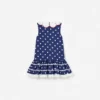 Navy Polka Dot Cotton Sleeveless Dress