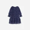 Navy Polka Dot Georgette Dress