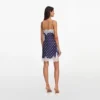 Navy Polka Dot Satin Mini Dress Navy Polka Dot Satin Mini Dress