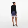 Navy Polka Dot Satin Mini Skirt Navy Polka Dot Satin Mini Skirt