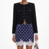 Navy Polka Dot Satin Mini Skirt Navy Polka Dot Satin Mini Skirt