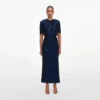 Navy Rhinestone Cape Sleeve Midi Dress Navy Rhinestone Cape Sleeve Midi Dress