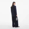 Navy Rhinestone Pinstripe Trousers Navy Rhinestone Pinstripe Trousers