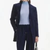 Navy Rhinestone Pinstripe Trousers Navy Rhinestone Pinstripe Trousers