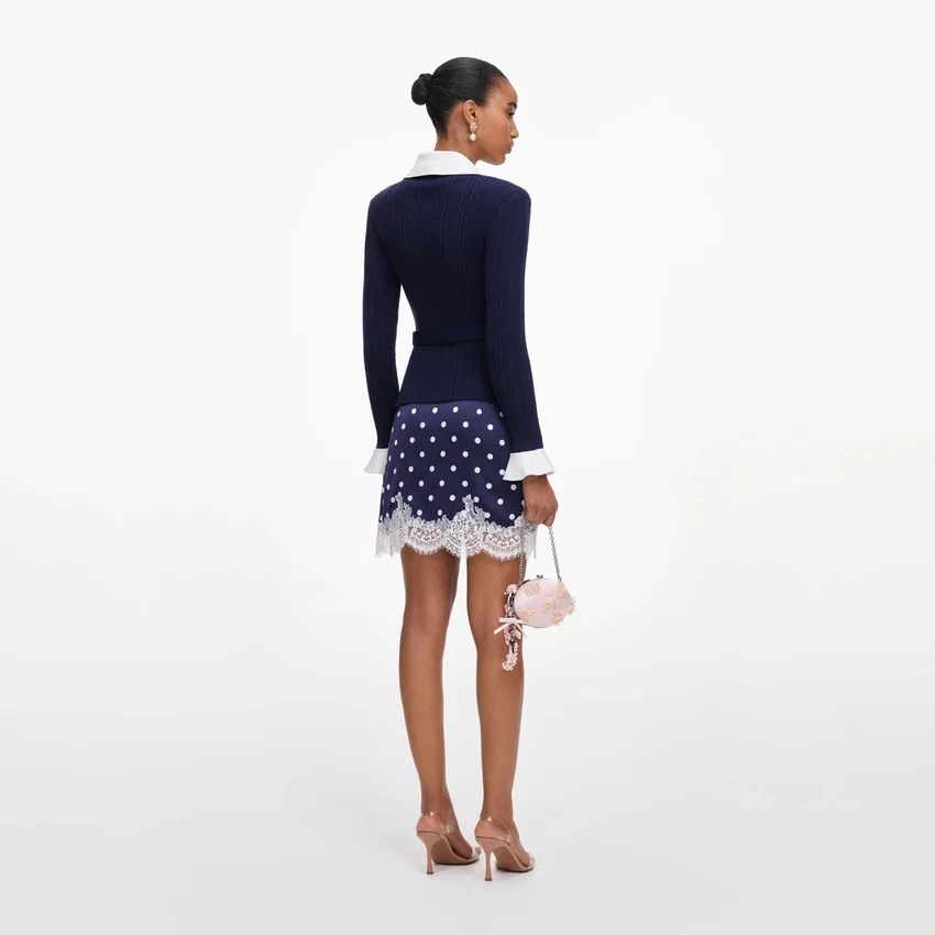 Navy Ribbed Knit Cardigan Navy Ribbed Knit Cardigan