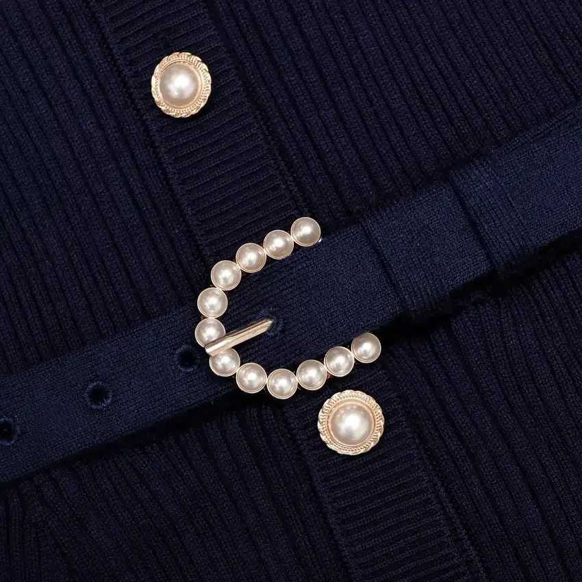 Navy Ribbed Knit Cardigan Navy Ribbed Knit Cardigan