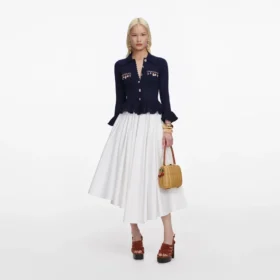 Navy Shell Embellished Cardigan